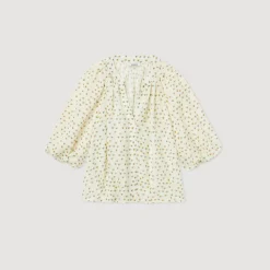 Sale Loose Top With Summer Flowers Print Women Tops & Shirts