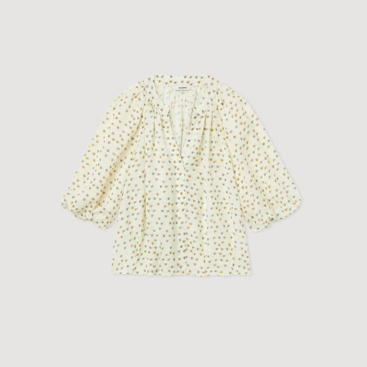 Sale Loose Top With Summer Flowers Print Women Tops & Shirts