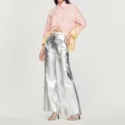 Cheap Metallic Coated Pants Women Pants & Shorts