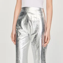 Cheap Metallic Coated Pants Women Pants & Shorts
