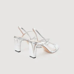 Outlet Metallic Leather Sandals Women Sandals