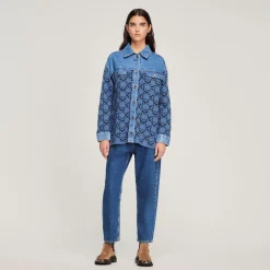 Store Oversized Coatigan In Mixed Materials Women Coatigans