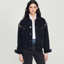 Sale Oversized Denim Jacket With Rhinestones Women Jackets & Blazers