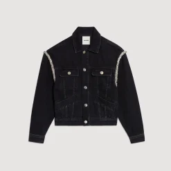 Sale Oversized Denim Jacket With Rhinestones Women Jackets & Blazers