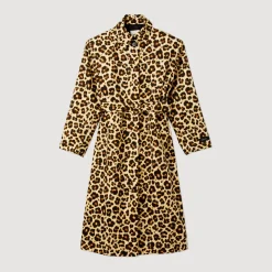 New Oversized Leopard-Print Trench Coat Women Coats
