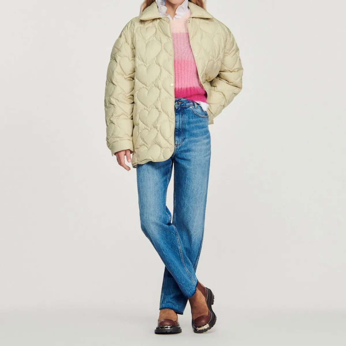 New Oversized Padded Jacket With Hearts Women Coats