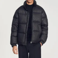 New Oversized Padded Sandro Logo Jacket Men Coats