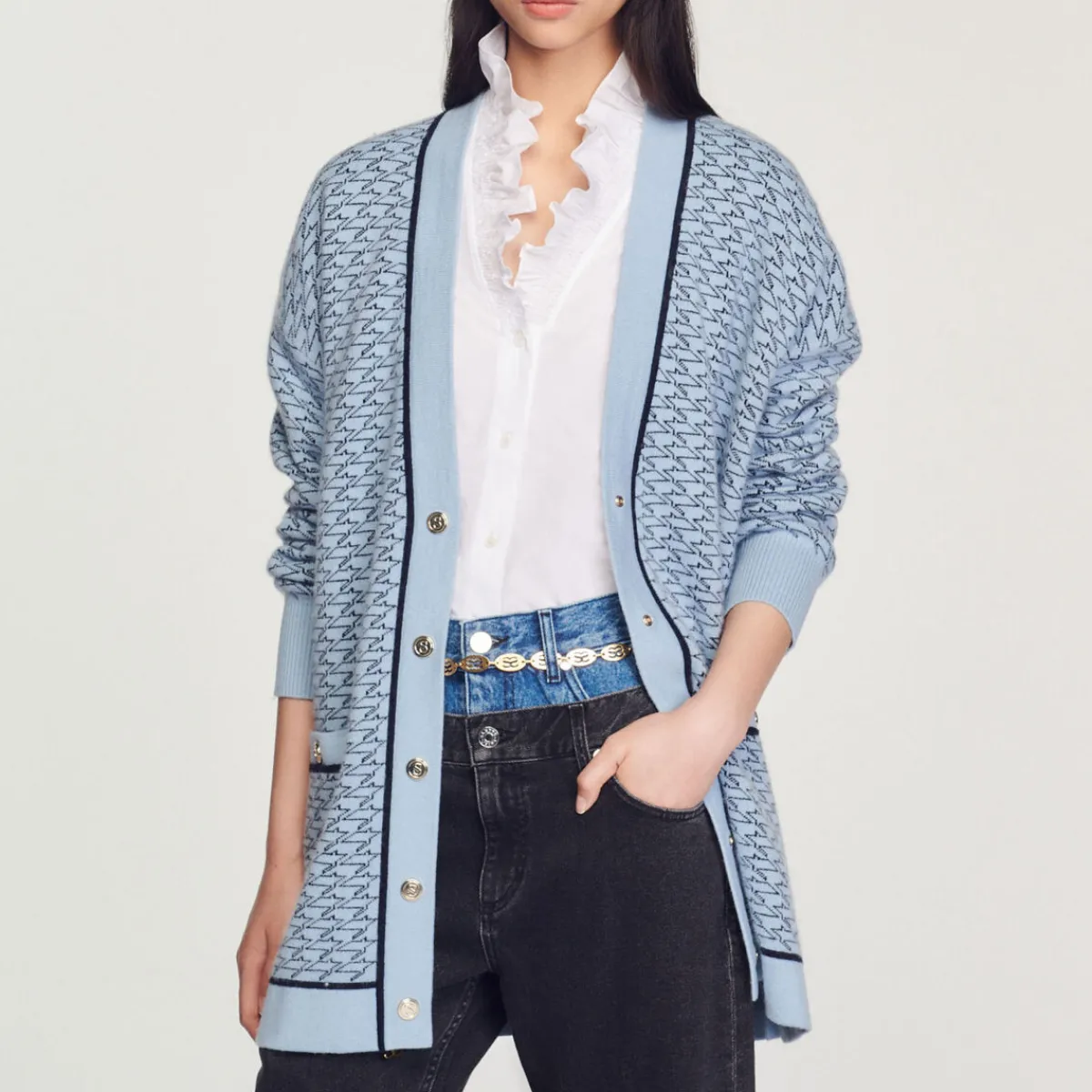 Online Oversized Printed Coatigan Women Sweaters & Cardigans