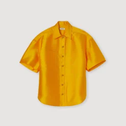 Outlet Oversized Satin Shirt Women Matching Sets