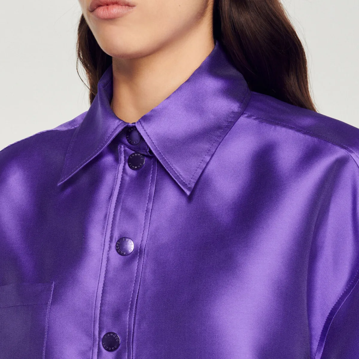 Best Sale Oversized Satiny Shirt Women Matching Sets