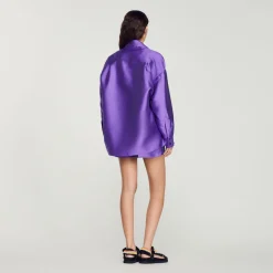Best Sale Oversized Satiny Shirt Women Matching Sets