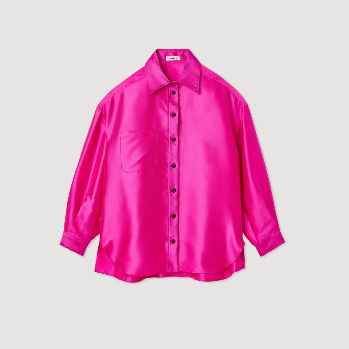 Cheap Oversized Satiny Shirt Women Matching Sets