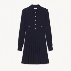 Outlet Pleated Knit Dress Women Dresses