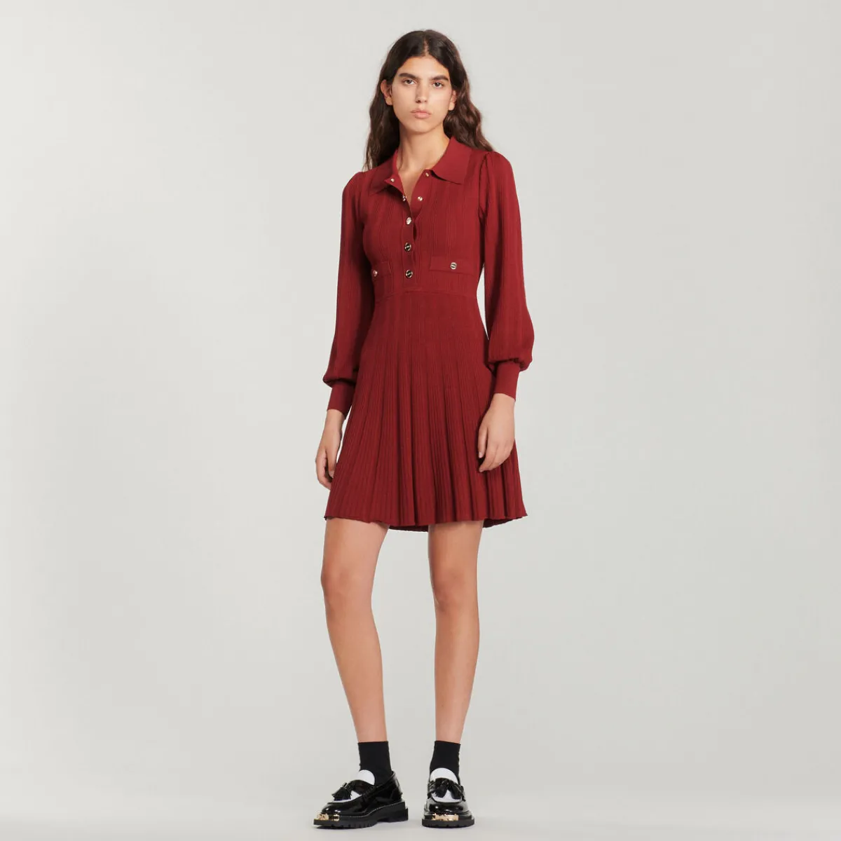 Flash Sale Pleated Knit Dress Women Dresses