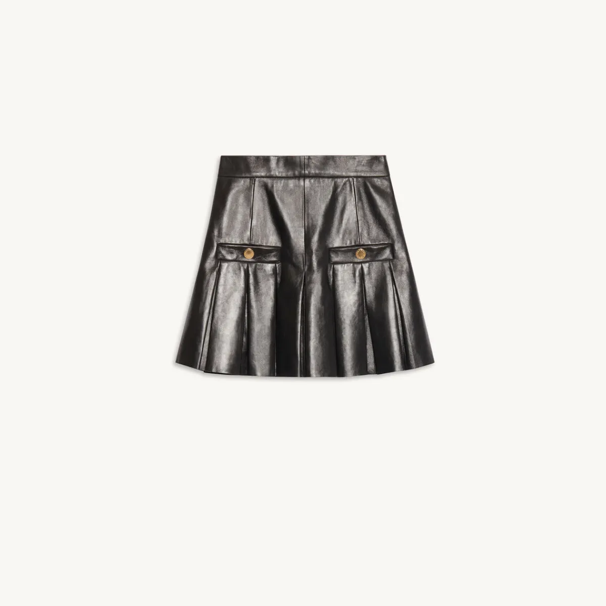Clearance Pleated Short Leather Skirt Women Skirts
