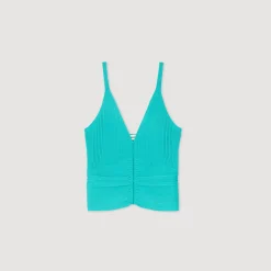 Fashion Pleated Tank Women Sweaters & Cardigans