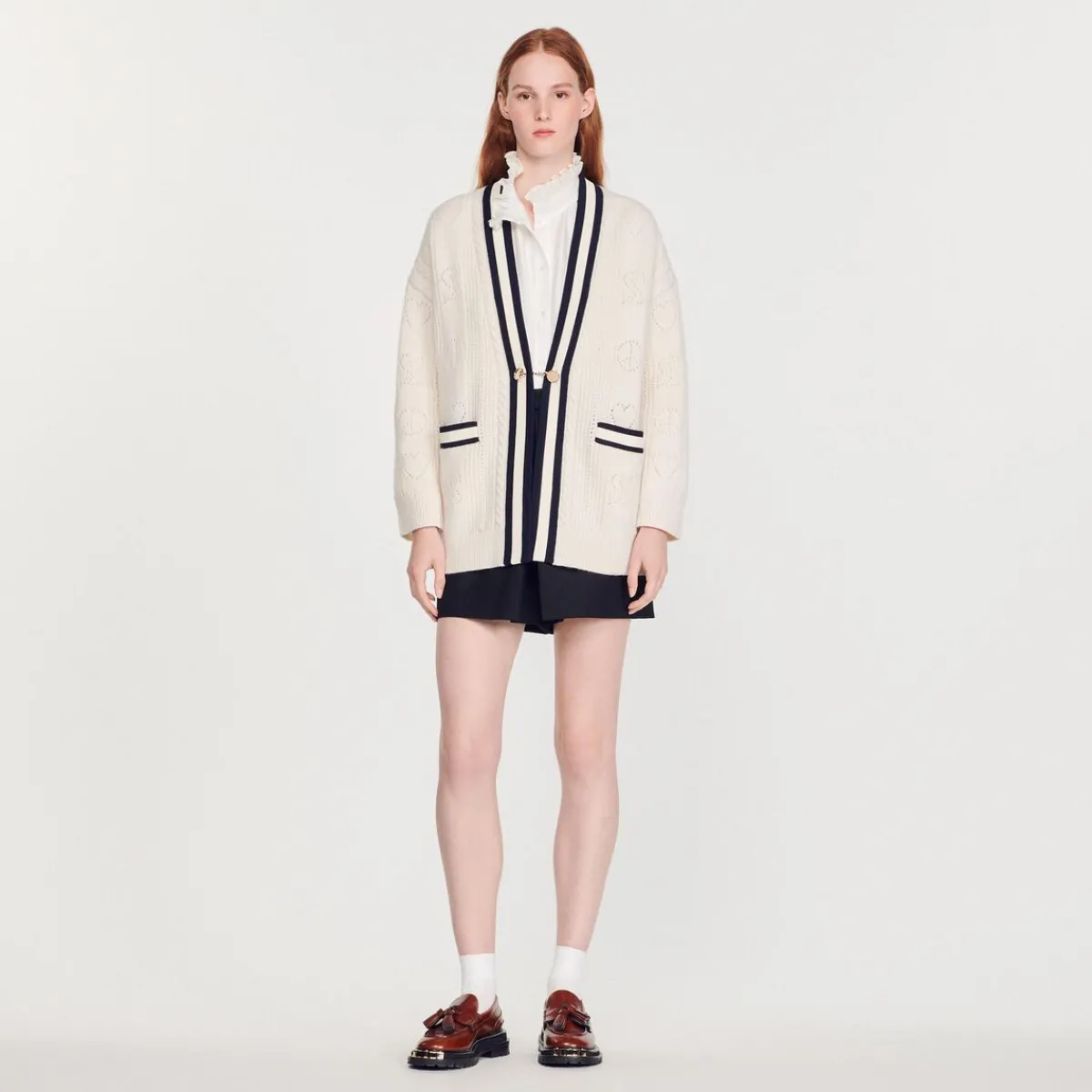 Sale Pointelle Knit Coatigan Women Sweaters & Cardigans