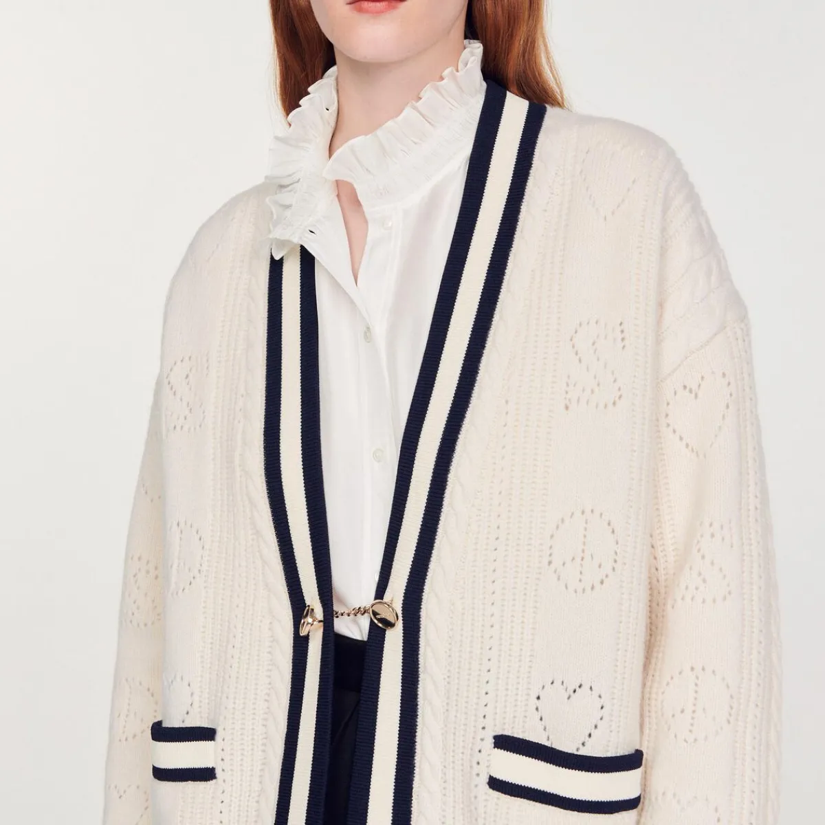 Sale Pointelle Knit Coatigan Women Sweaters & Cardigans