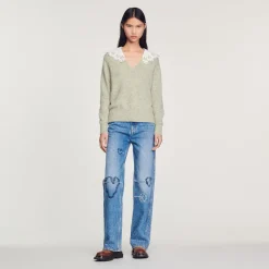 Best Poplin Collar Sweater Women Sweaters & Cardigans