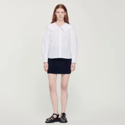 Store Poplin Shirt With Peter Pan Collar Women Tops & Shirts