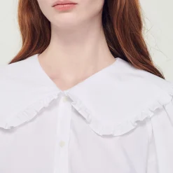 Store Poplin Shirt With Peter Pan Collar Women Tops & Shirts