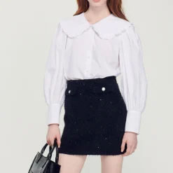 Store Poplin Shirt With Peter Pan Collar Women Tops & Shirts