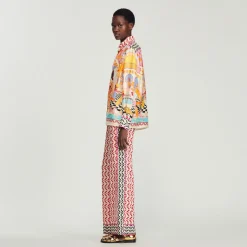 Outlet Printed Silk Shirt Women Tops & Shirts