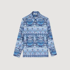 Cheap Printed Silk Shirt Women Matching Sets