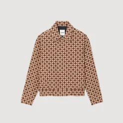 Best Sale Printed Square Cross Jacket Men Jackets