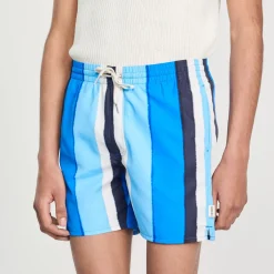 Cheap Printed Striped Swim Shorts Men Pants & Shorts