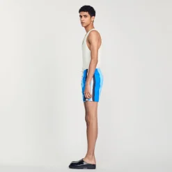 Cheap Printed Striped Swim Shorts Men Pants & Shorts