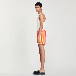 Hot Printed Striped Swim Shorts Men Pants & Shorts