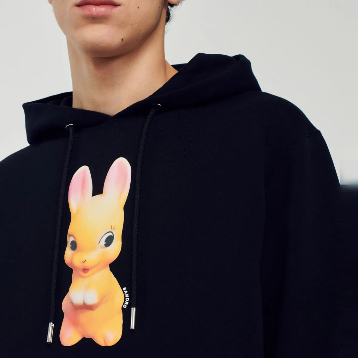 Hot Rabbit Print Hoodie Men Sweatshirts