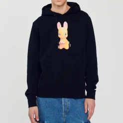 Hot Rabbit Print Hoodie Men Sweatshirts