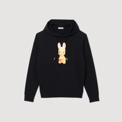 Hot Rabbit Print Hoodie Men Sweatshirts