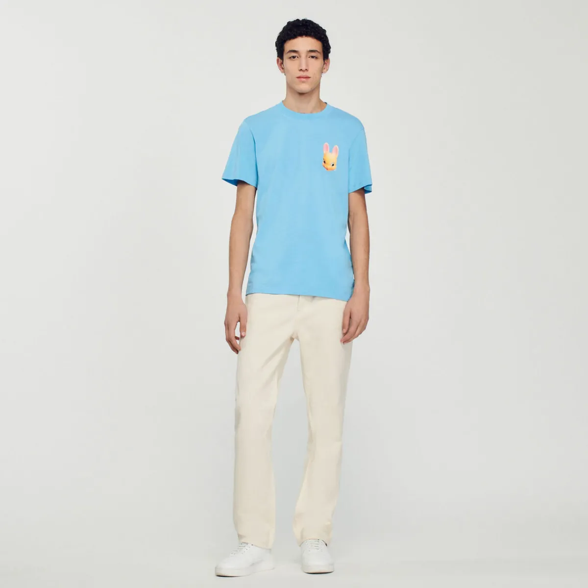 Shop Rabbit Print T-Shirt Men T-Shirts & Polos