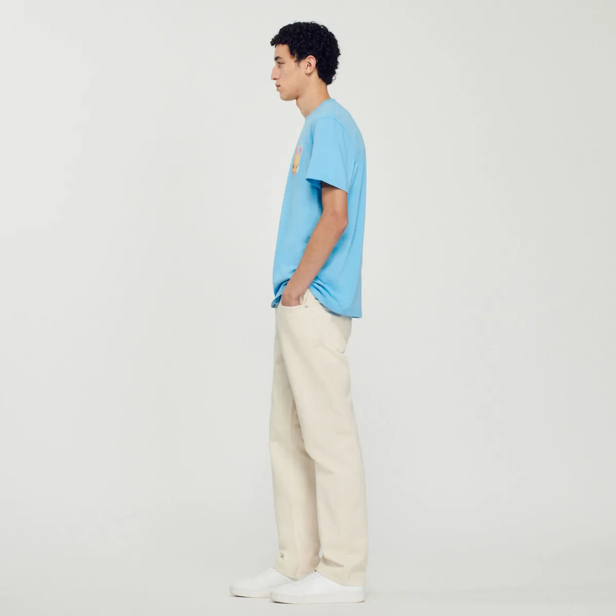 Shop Rabbit Print T-Shirt Men T-Shirts & Polos