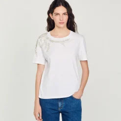 Online Rhinestone-Embellished T-Shirt Women T-Shirts