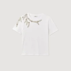 Online Rhinestone-Embellished T-Shirt Women T-Shirts