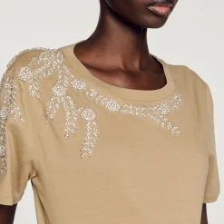 Online Rhinestone-Embellished T-Shirt Women T-Shirts