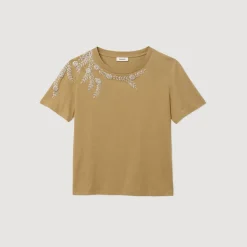 Online Rhinestone-Embellished T-Shirt Women T-Shirts