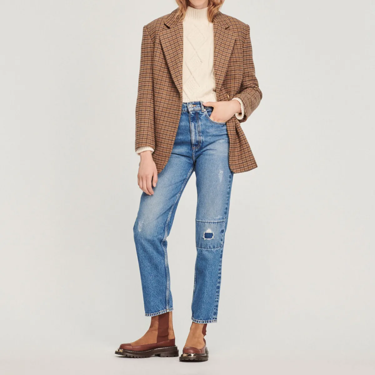 Online Ripped Straight-Leg Jeans Women Jeans