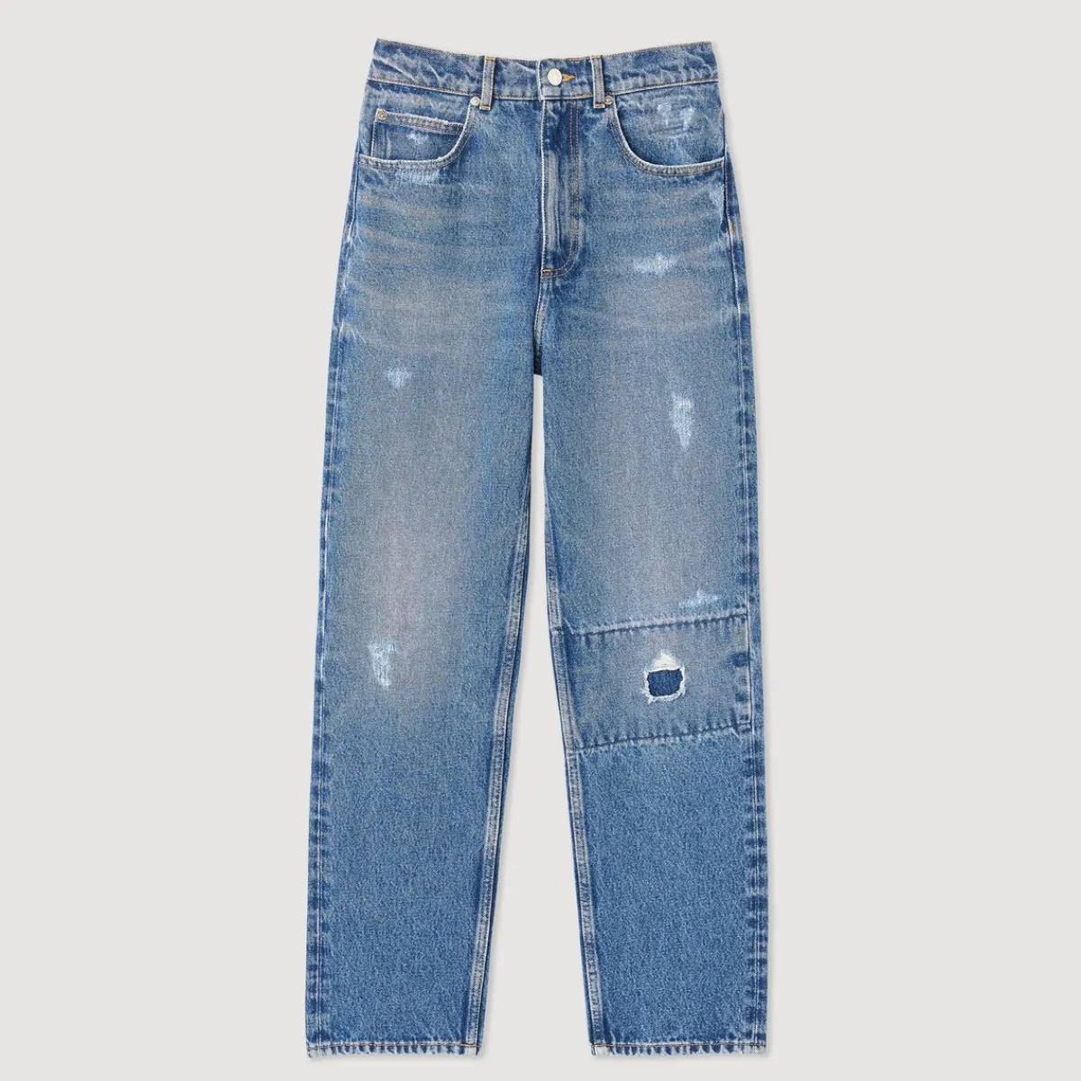Online Ripped Straight-Leg Jeans Women Jeans