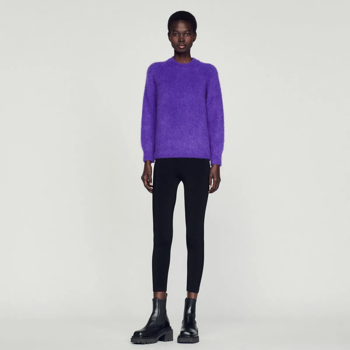 Clearance Round Neck Mohair Sweater Women Sweaters & Cardigans