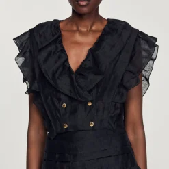 New Ruffle Crop Top Women Tops & Shirts