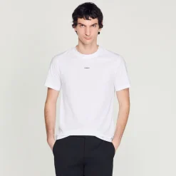 New Sandro Embroidered T-Shirt Men T-Shirts & Polos