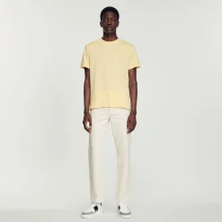 Shop Sandro Embroidered T-Shirt Men T-Shirts & Polos