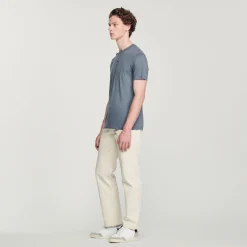 Best Sale Sandro Embroidered T-Shirt Men T-Shirts & Polos