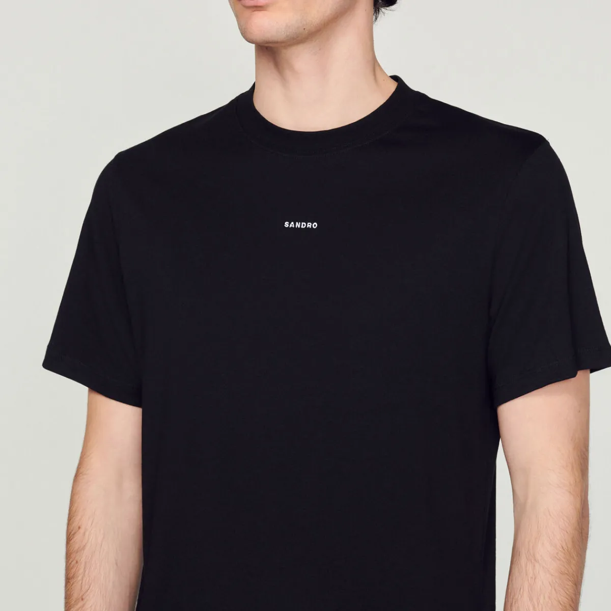 Hot Sandro Embroidered T-Shirt Men T-Shirts & Polos