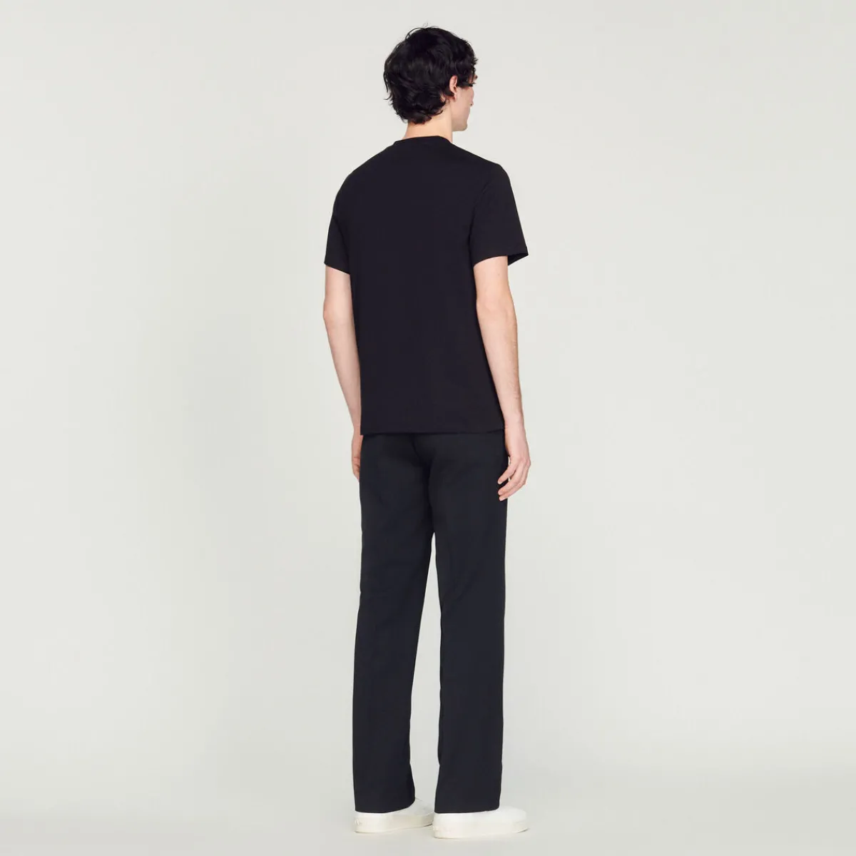 Hot Sandro Embroidered T-Shirt Men T-Shirts & Polos